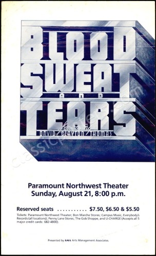 Blood, Sweat & Tears Seattle Poster