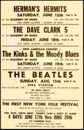 Rare 1965 Beatles Shea Stadium Poster