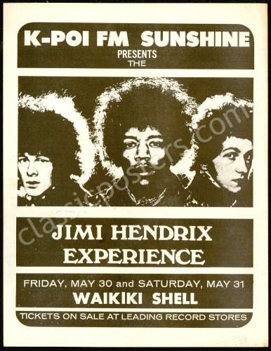 Scarce Jimi Hendrix Waikiki Handbill