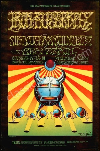 Signed BG-141 Iron Butterfly Poster