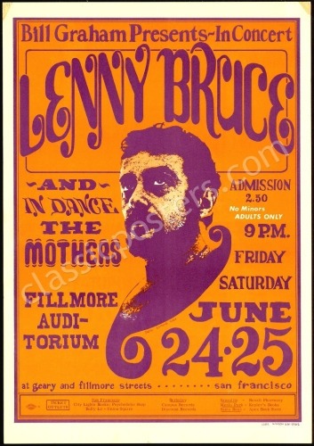 Very Nice Original BG-13 Lenny Bruce Poster