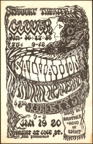 Scarce 1968 Straight Theater Handbill