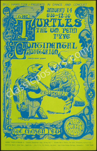 Scarce Continental Auditorium The Turtles Poster