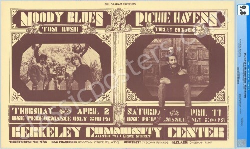 Appealing Certified BG-215A Moody Blues Poster