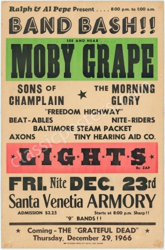 Rare Moby Grape Santa Venetia Armory Poster