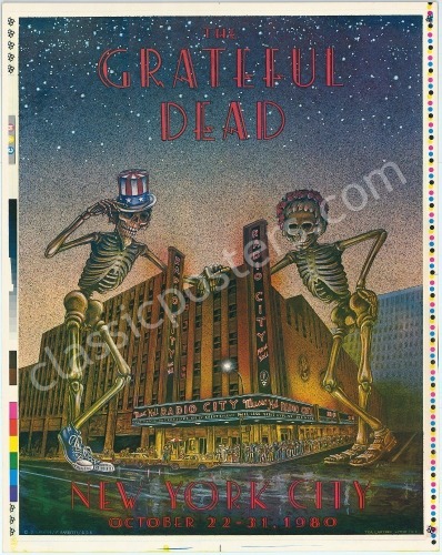 Beautiful Grateful Dead Radio City Music Hall Proof Sheet