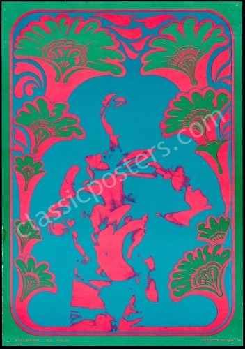 Original NR-9 Neon Rose Wildflower Poster