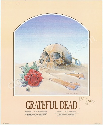 Signed 1981 Grateful Dead European Tour Poster