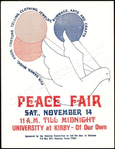 Nice 1970 Peace Fair Houston Handbill