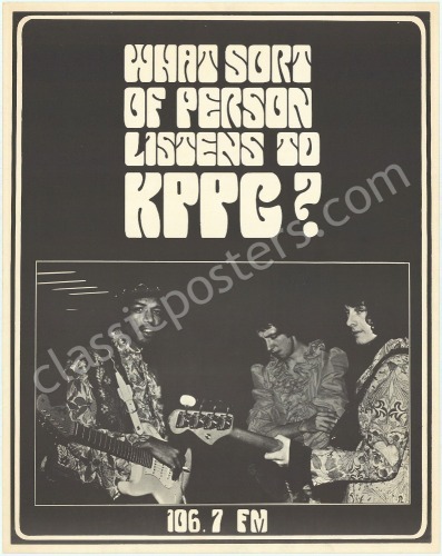 Scarce KPPC Jimi Hendrix Promotional Poster