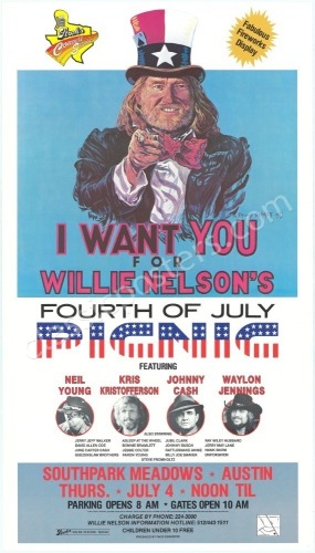 1983 Willie Nelson Annual Picnic Poster