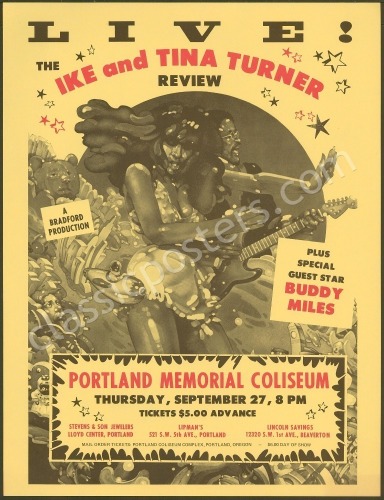 Ike & Tina Turner with Buddy Miles Portland Poster