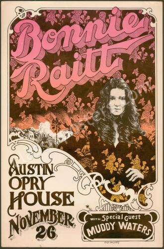 1977 Austin Opry House Bonnie Raitt Poster