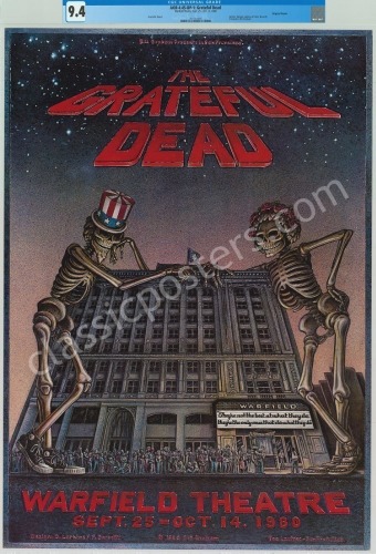 Gorgeous Certified AOR 4.45 Grateful Dead Warfield Poster