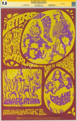 Mint Signed BG-88 Jefferson Airplane Poster