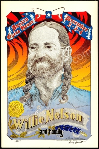 Signed 1979 Willie Nelson Austin Opera House Poster