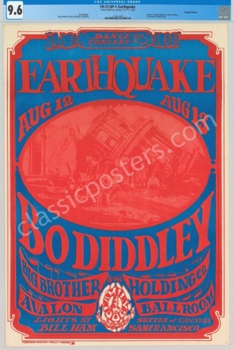 Very Nice Certified Original FD-21 Earthquake Poster