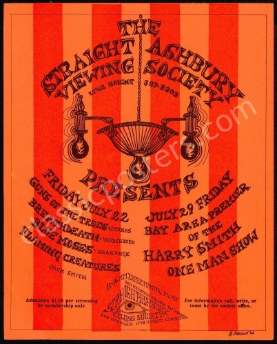 Straight Ashbury Viewing Society Handbill