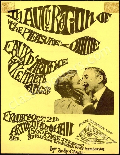 Scarce Kenneth Anger Armenian Hall Handbill