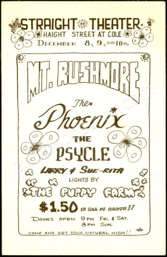 December 1967 Straight Theater Handbill