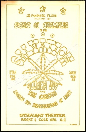 Gorgeous February 1968 Straight Theater Handbill