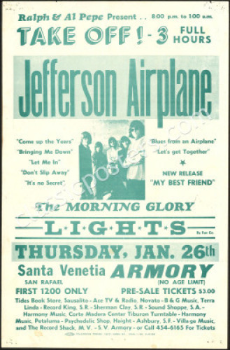 Jefferson Airplane Santa Venetia Armory Handbill