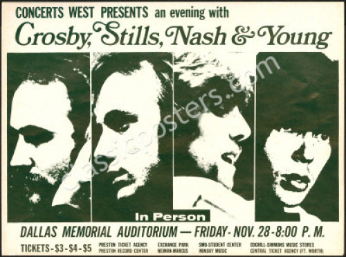 Rare 1969 Crosby, Stills, Nash & Young Handbill