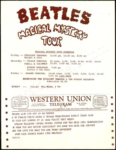 A Second Magical Mystery Tour Handbill