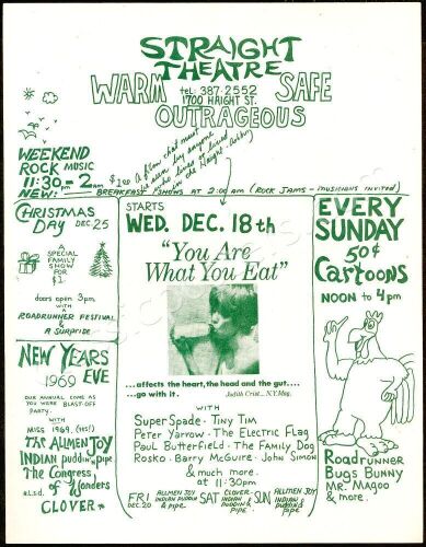 December 1969 Straight Theater Handbill