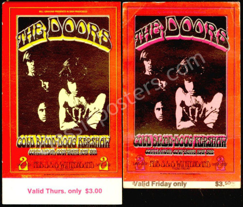 A Pair of BG-219 Tickets for The Doors