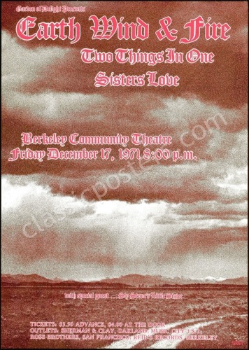 1971 Earth Wind & Fire Berkeley Poster