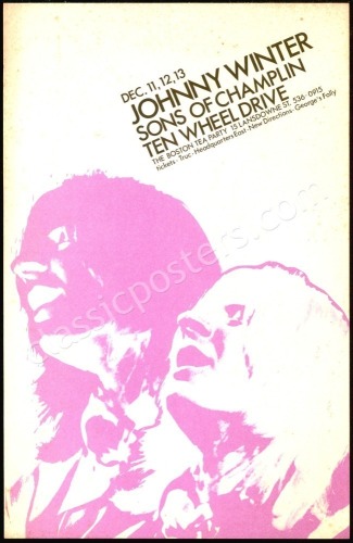 1968 Johnny Winter Boston Tea Party Poster