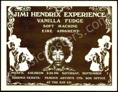 Gorgeous Jimi Hendrix Vancouver Handbill