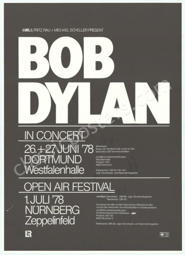1978 German Bob Dylan Poster