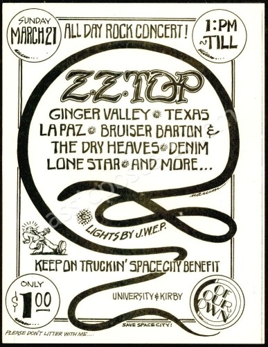 Near Mint ZZ Top Of Our Own Handbill