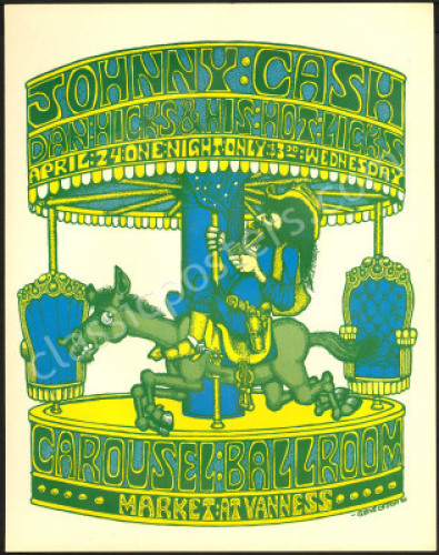 1968 Johnny Cash Carousel Ballroom Poster