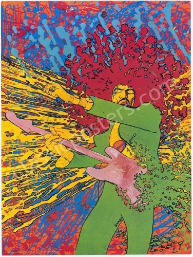 Stunning Jimi Hendrix Explosion Poster