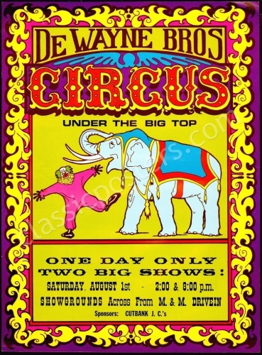 DeWayne Circus Poster, Progressives, Overlays, and Art