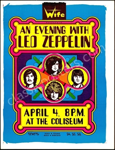 Rare Uncut Led Zeppelin Poster, Original Art, and Overlays