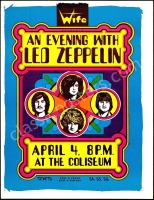 Rare Uncut Led Zeppelin Poster, Original Art, and Overlays