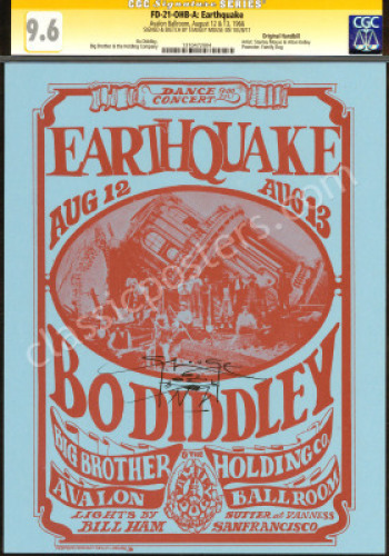 Beautiful Signed FD-21 Earthquake Handbill