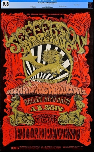 Gorgeous Certified BG-142 Jefferson Airplane Poster