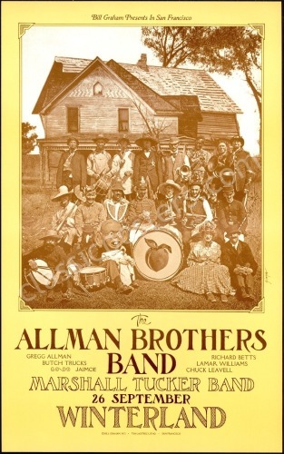 Popular Allman Brothers Band Winterland Poster