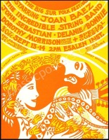 Colorful 1969 Big Sur Folk Festival Handbill