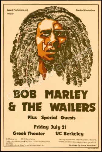 Popular Bob Marley Berkeley Poster