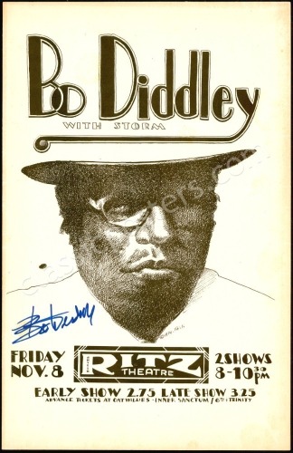 Bo Diddley-Signed Austin, Texas Poster
