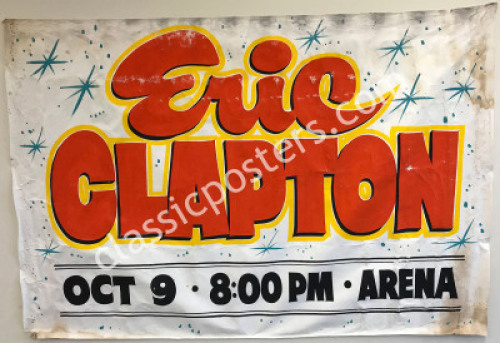 Unique 1977 Eric Clapton Show Banner from Honolulu