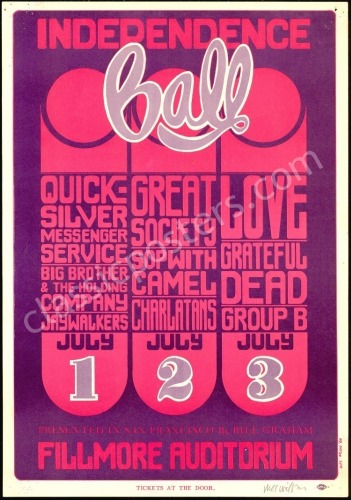 Signed First Print BG-14 Grateful Dead Poster
