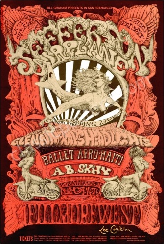 Popular Signed BG-142 Jefferson Airplane Poster
