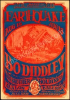 Scarce Signed Original FD-21 Earthquake Poster